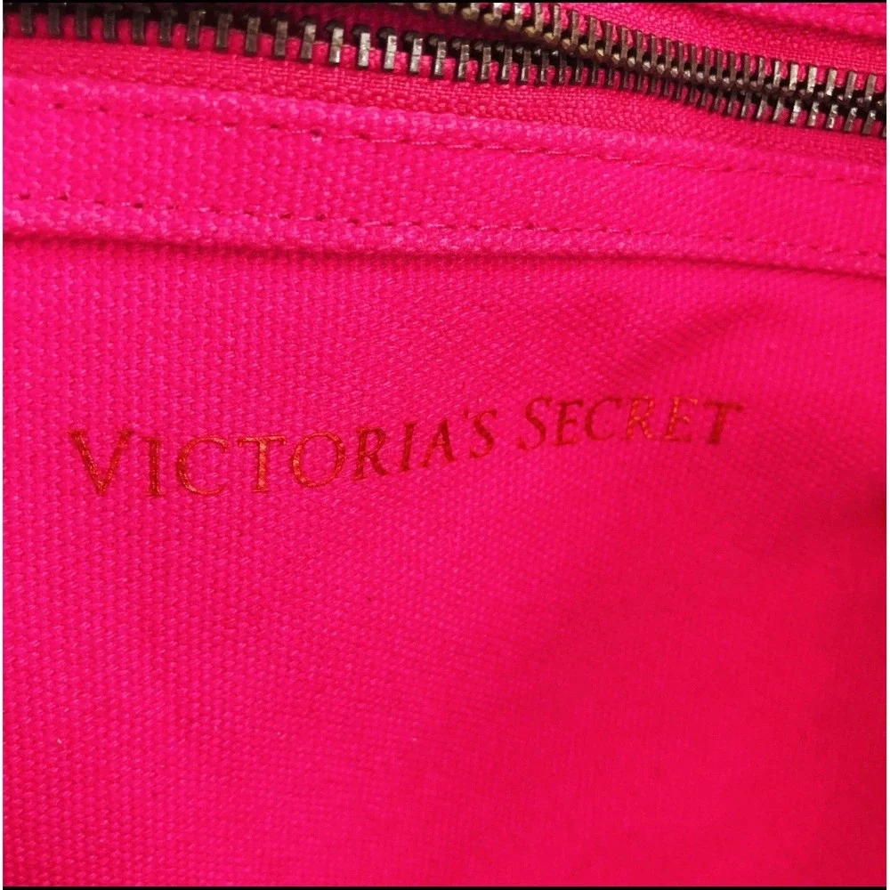 Victoria Secret Extra Large Beach Hot Pink Sequin Town Tote Bag Overnight